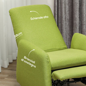 Poltrona Relax  Reclinabile con Poggiapiedi Estraibile e Copertura di Ricambio Grigio