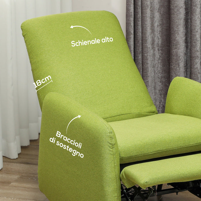 Poltrona Relax  Reclinabile con Poggiapiedi Estraibile e Copertura di Ricambio Grigio