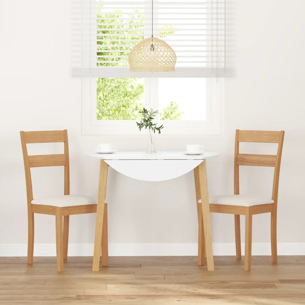 Sedie da Pranzo con Cuscini 2 pz Naturale Legno Massello Hevea 4102382