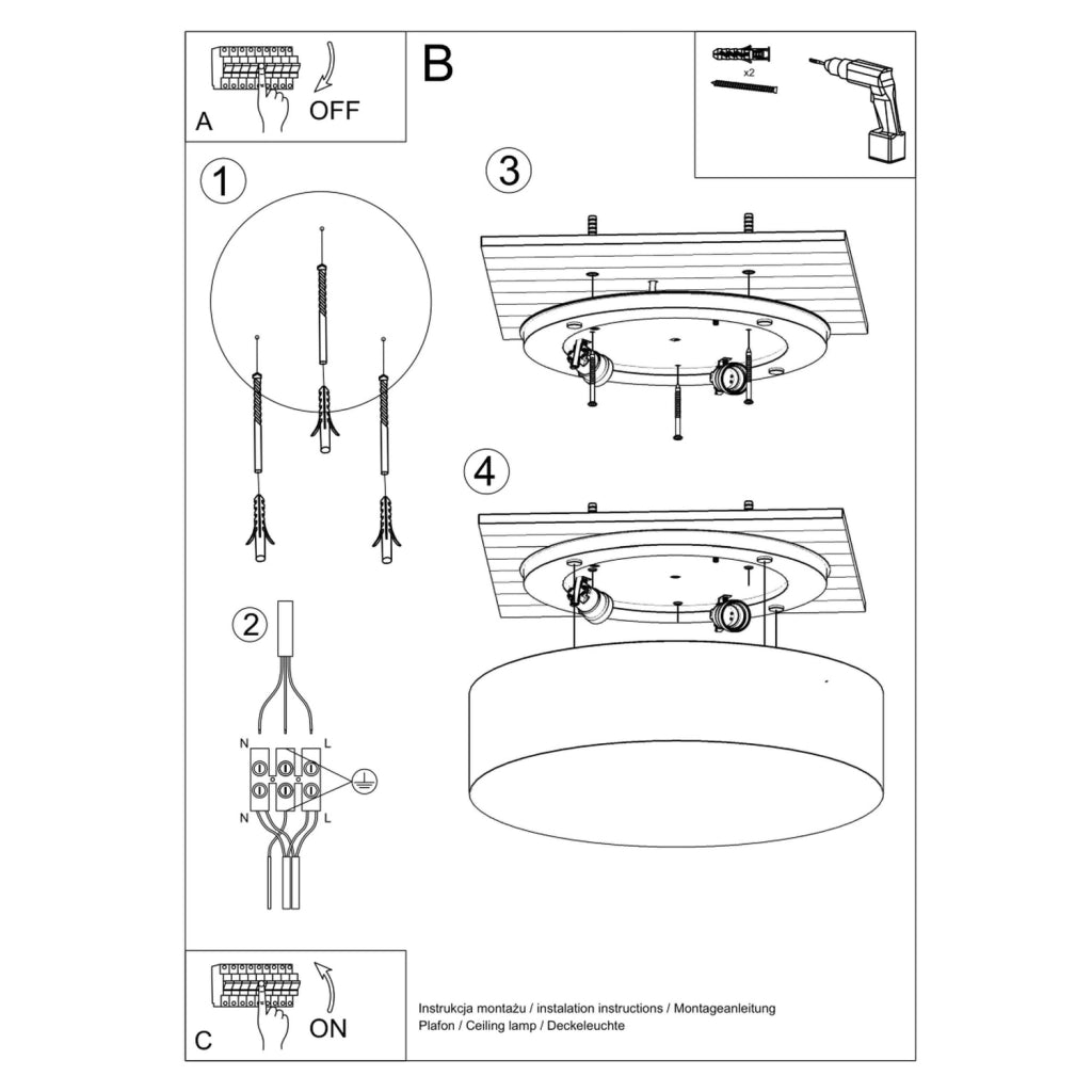Lampada da soffitto di design arancione spagnolo ARENA Grigio 3x E27 LED 45cm