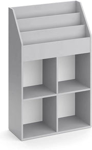 Libreria bambini Luigi, Grigio, 72 x 114.2 cm, combinabile per riporre giocattoli e libri