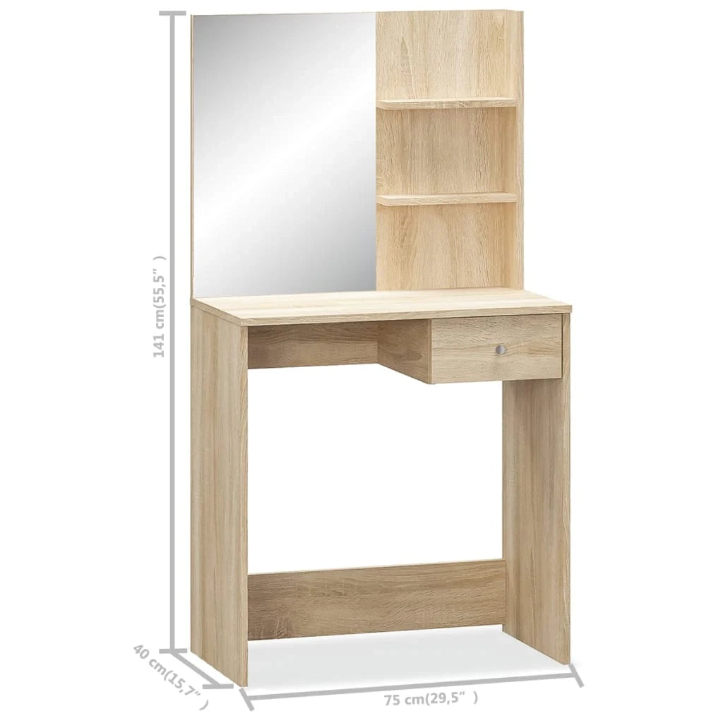 Toletta in truciolare 75 x 40 x 141 cm finitura rovere 02_0006241