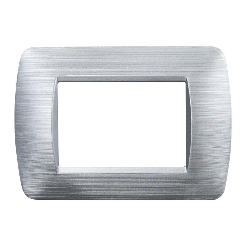 Placca Plastica Serie Space 3P Colore Silver Satinato Compatibile Con Bticino Living Light