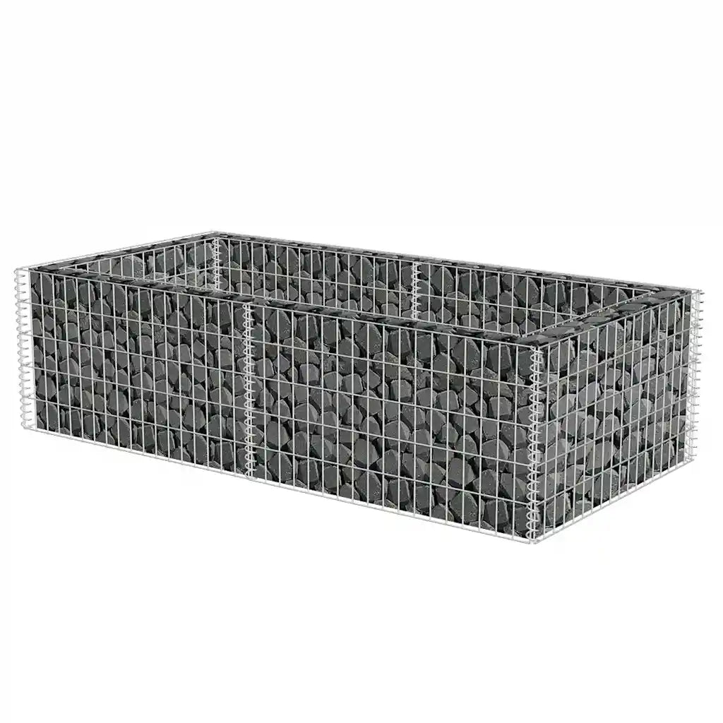 Gabbione Fioriera in Acciaio Zincato 180x90x50 cm 141624