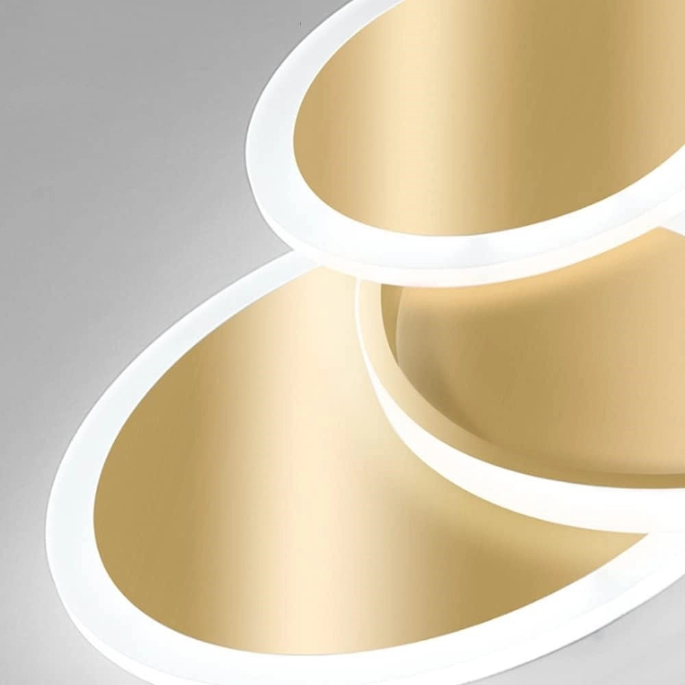 Trade Shop - Plafoniera Luce Fredda Led Cerchi 38 W Lampadario Da Soffitto Oro Moderno 50040 -