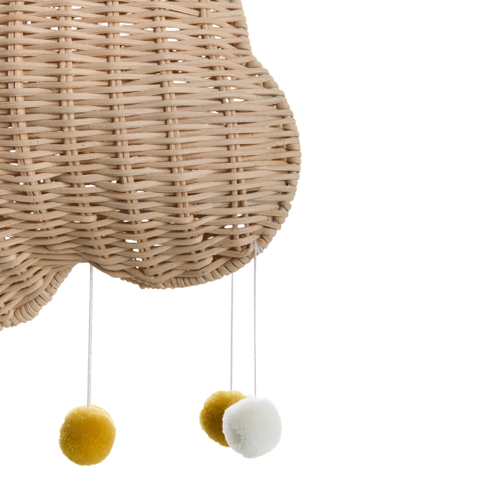 Lampada a sospensione in rattan naturale intrecciato a mano con paralume in vimini Forma di nuvola a soffitto Stile Boho