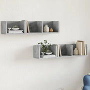 Mobili Parete 2 pz Grigio Cemento 75x18x16,5 cm in Multistrato