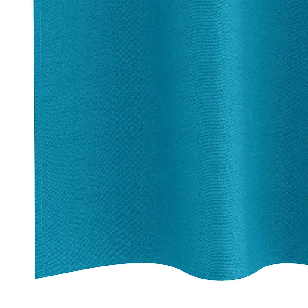 Tende Blackout con Anelli 2 pz Turchese 245 x 140 cm Poliestere 4107421