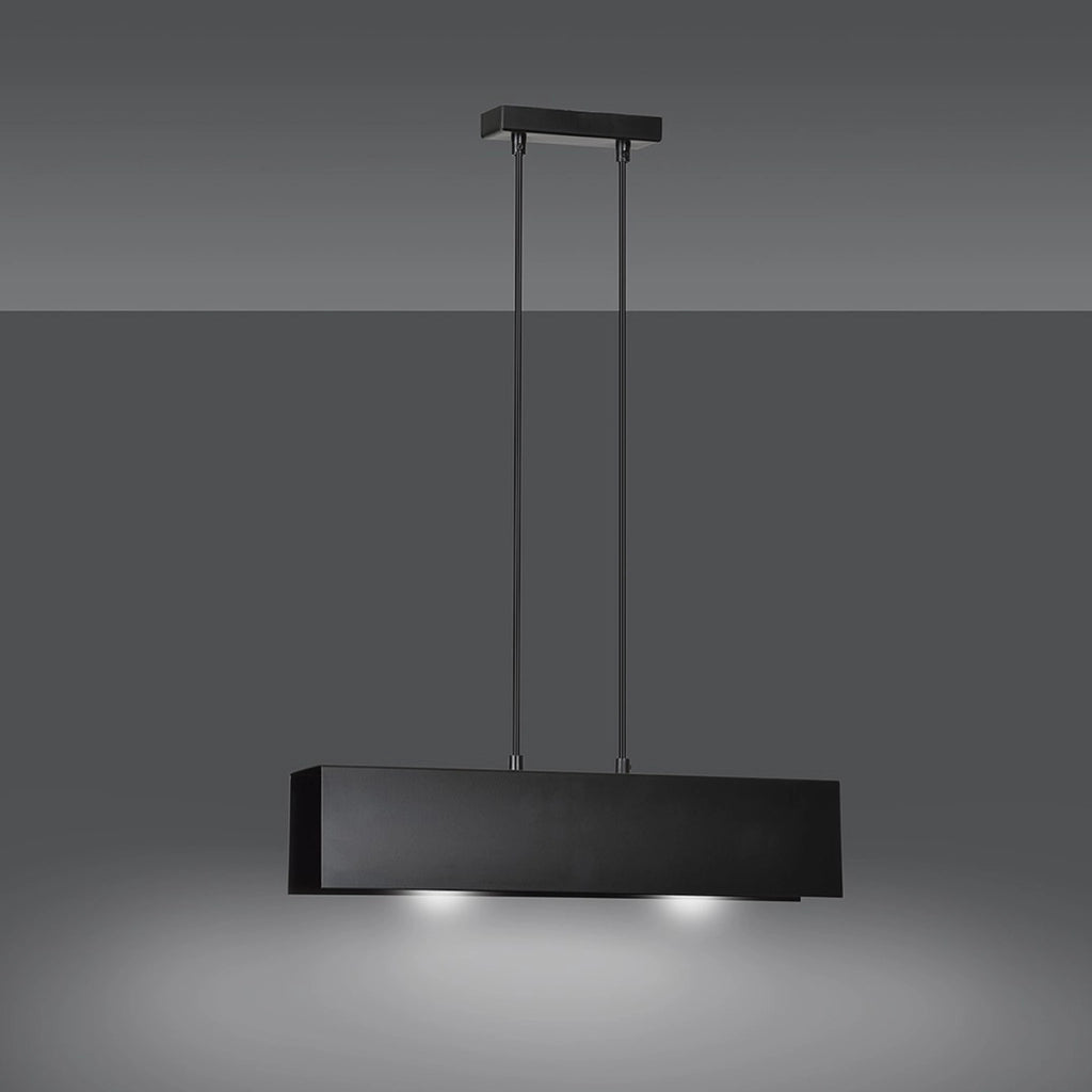 Lampada a sospensione Gentor in acciaio verniciato nero
