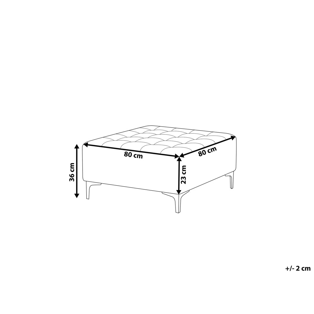 Pouf ottomana grigio tessuto trapuntato moderno soggiorno quadrato poggiapiedi gambe argento