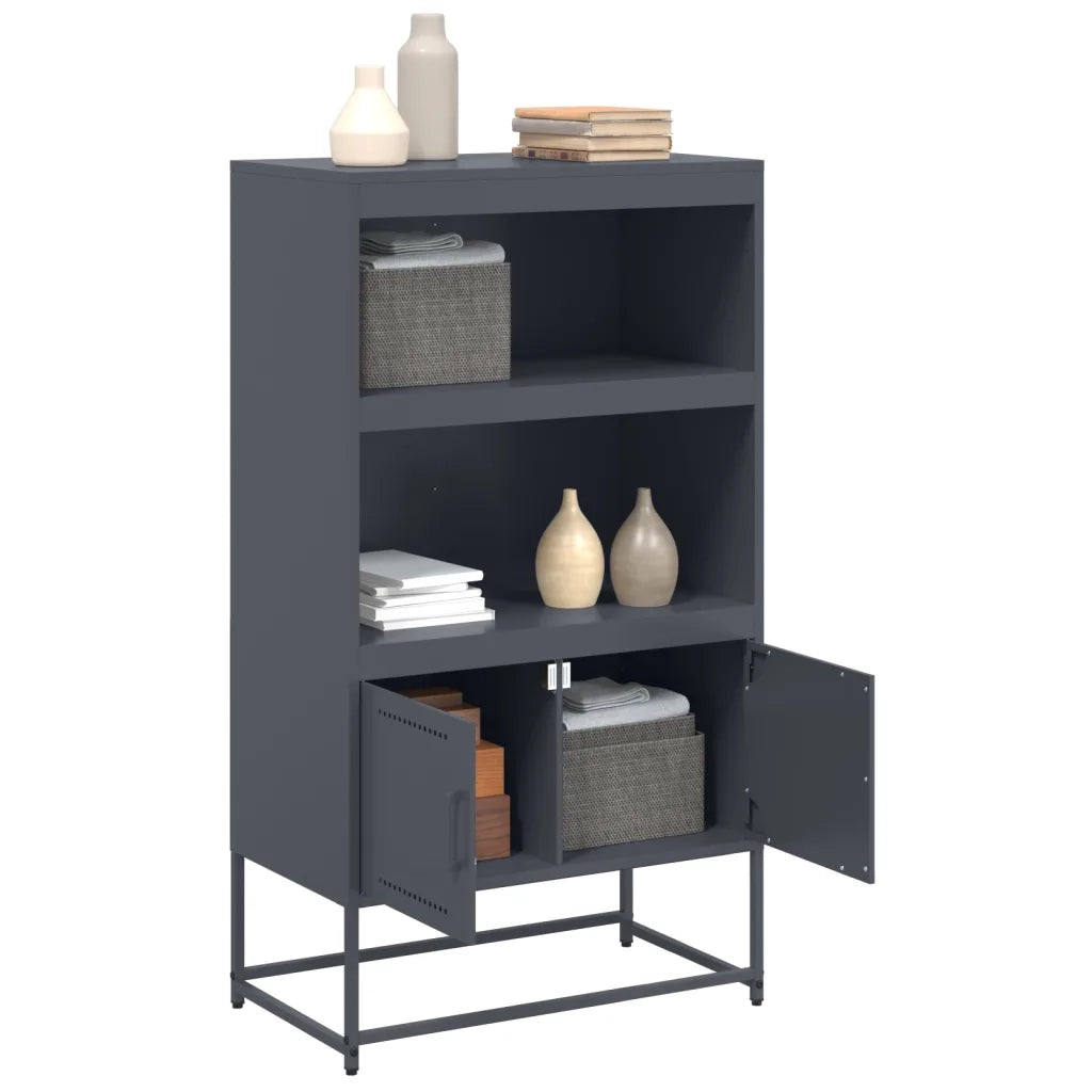 Credenza | Madia | Buffet da pranzo | Armadio da pranzo Antracite 68,5x38,5x123,5 cm in Acciaio