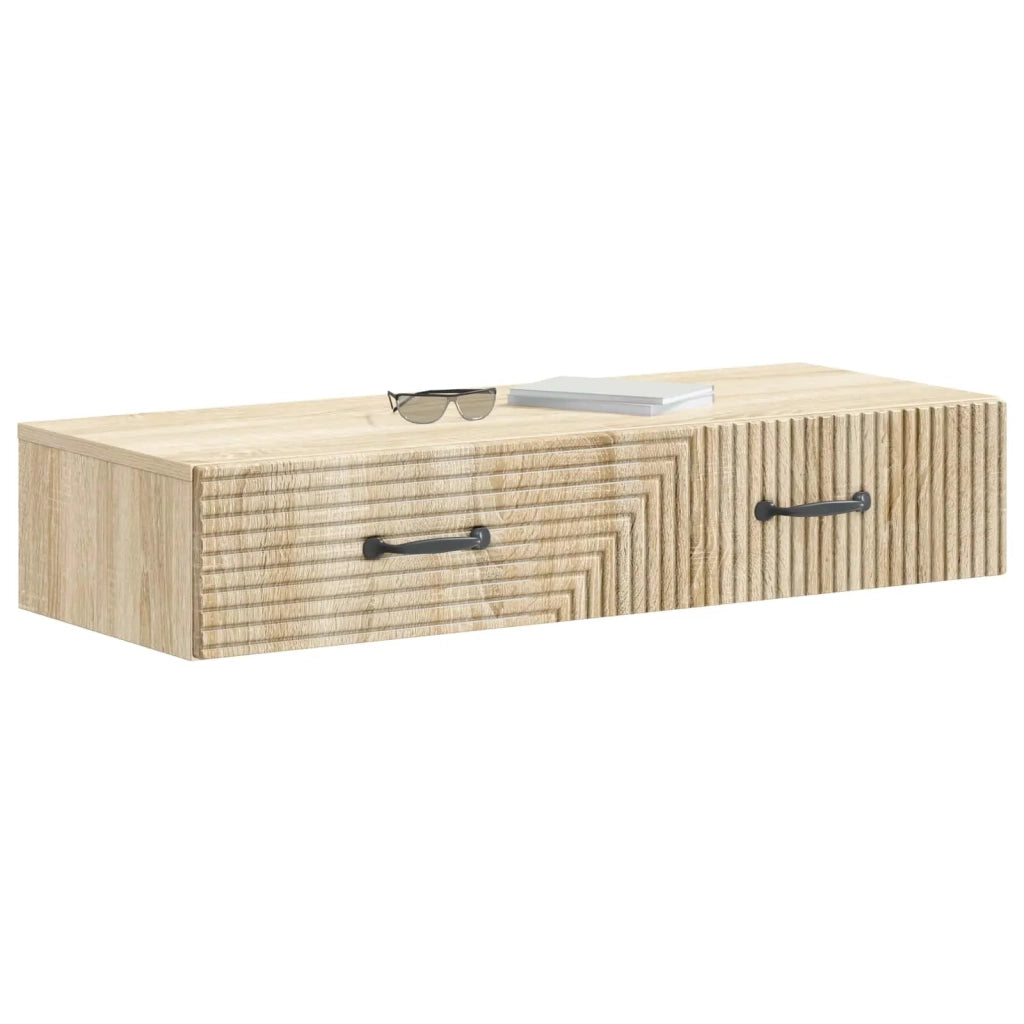 Tavolino da Parete Laterale Rovere Sonoma 87,5 x 34,5 x 17 cm 898667
