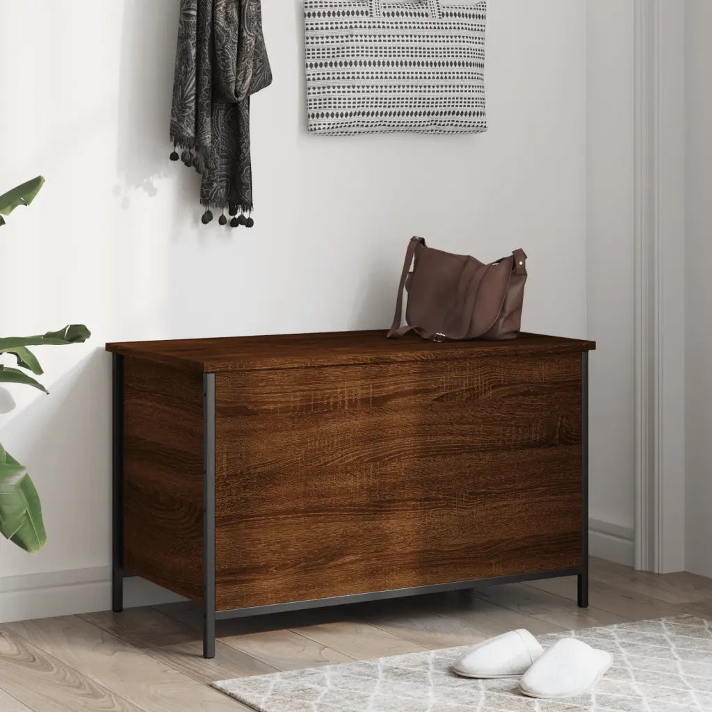 Panca Portaoggetti Rovere Marrone 80x42,5x50 Legno Multistrato