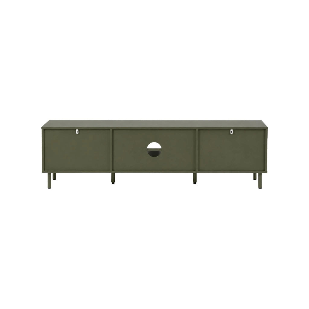 Mobile tv decorativo in legno e metallo, 160 cm, verde kaki