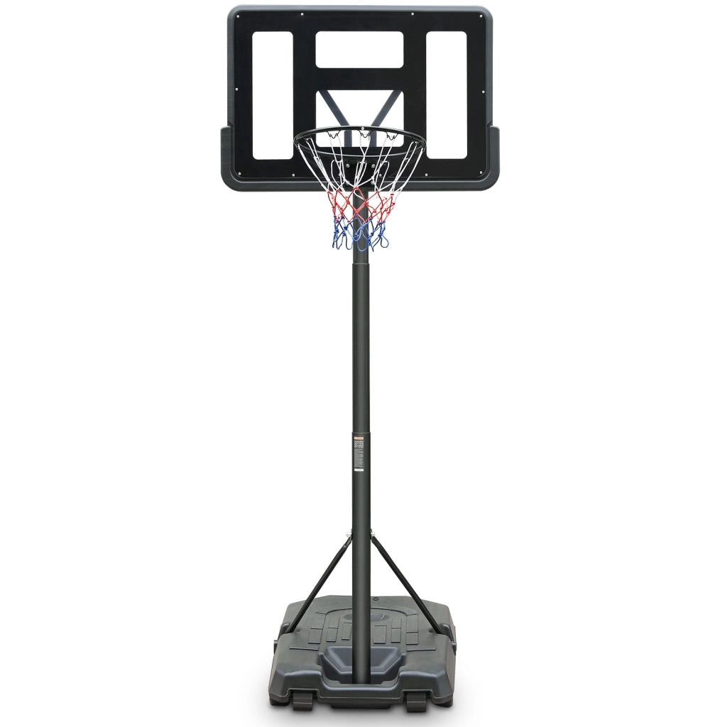 Canestro da basket regolabile con ruote, nero