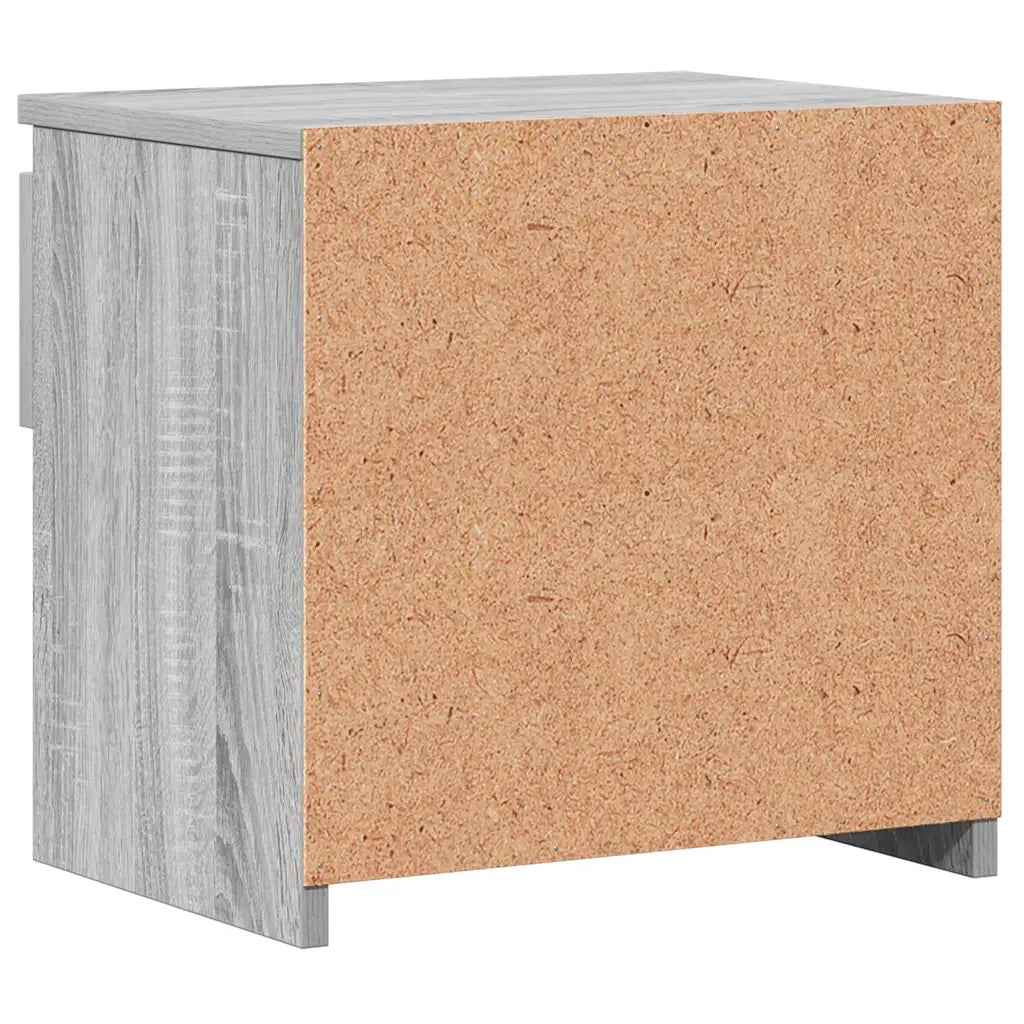 Comodini Rovere Grigio 2pz 40x30x39 cm Legno Ingegnerizzato 815132
