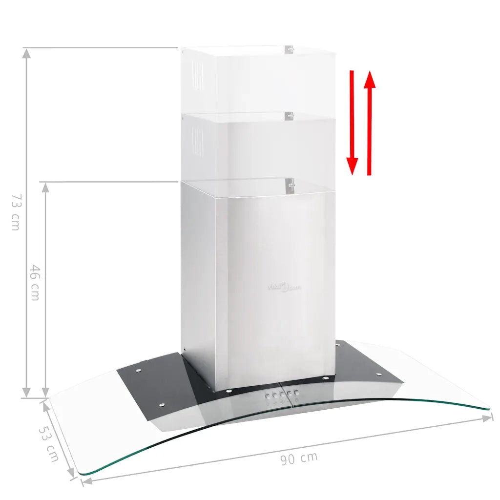 Cappa Aspirante a Muro 90 cm Acciaio Inossidabile 756 m³/h LED 50666