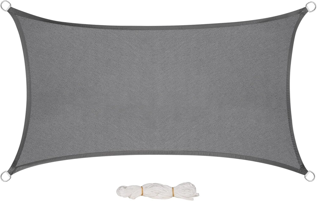 Vela ombreggiante 5x7m in PES 160 g/m² Impermeabile Tenda a Vela Parasole Rettangolare Protezione Solare Respirante Anti UV Giardino Esterni Crema