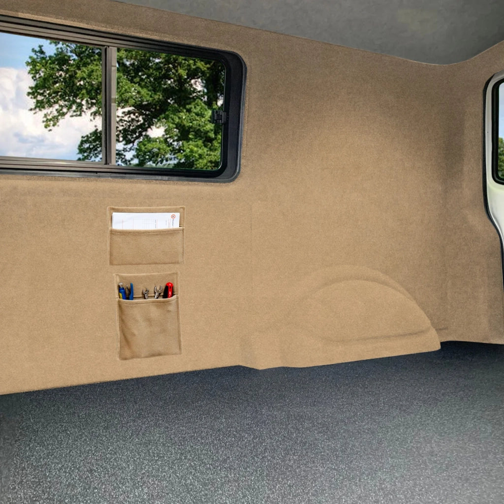 Rivestimento Fodera per Furgoni e 2 Tasche Portaoggetti & Colla Adesiva - Beige