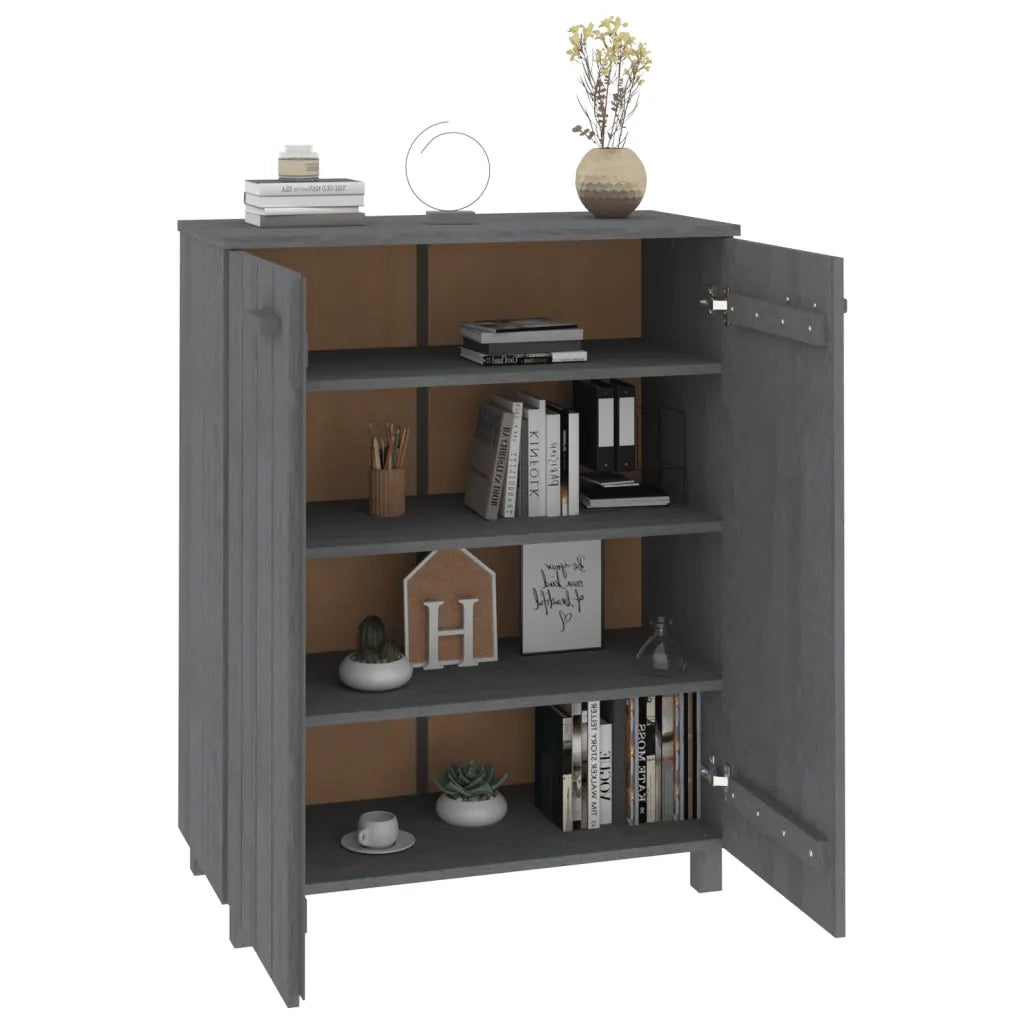 Scarpiera-Scaffale per scarpe HAMAR Grigio Scuro 85x40x108 cm in Legno di Pino