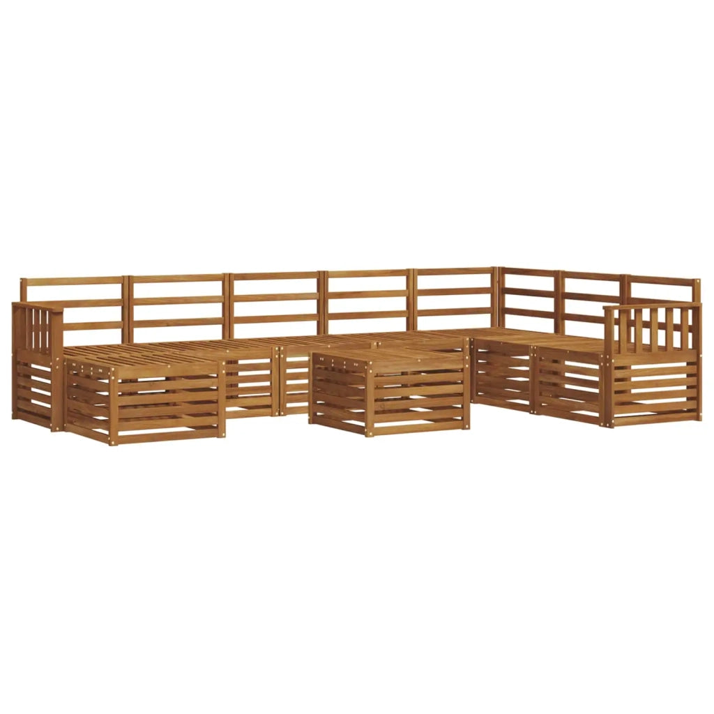 Set di divani da esterno 9 pcs Naturale