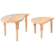 Set di 2 Tavolini in Rattan Naturale Tavolini Impilabili per Interni ed Esterni