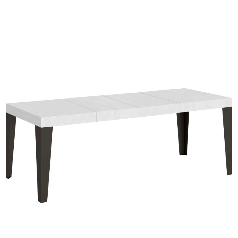 Tavolo allungabile 90x180/284 cm Flame Premium telaio Antracite - Bianco Frassino