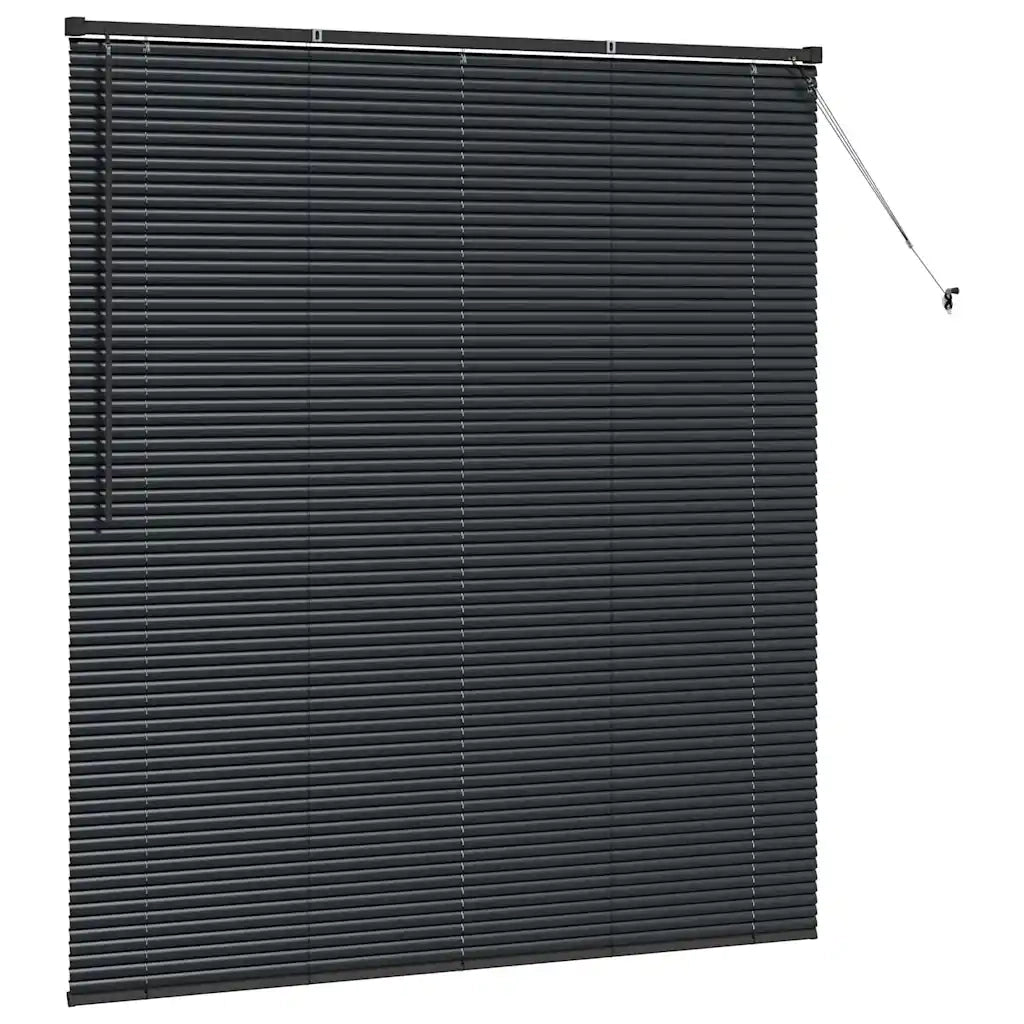 Tendaggi a Veneziana | Tenda a lamelle Nero 175 x 160 cm Alluminio