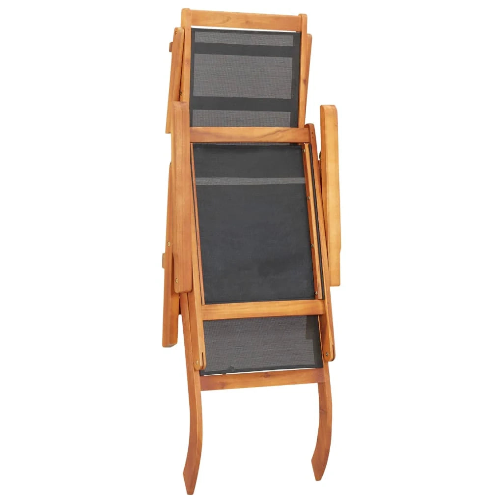 Chaise longue/sdraio da esterno in legno massello di acacia e textilene 02_0011890