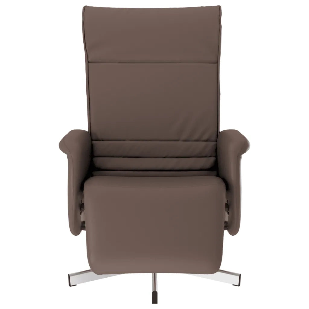 Divano Sedia-Poltrona Reclinabile con Poggiapiedi Marrone in Similpelle 642941