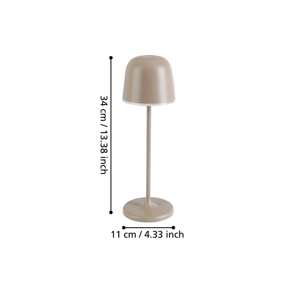 Lampade Da Tavolo Esterno Mannera Alluminio Marrone Policarbonato Bianco Led