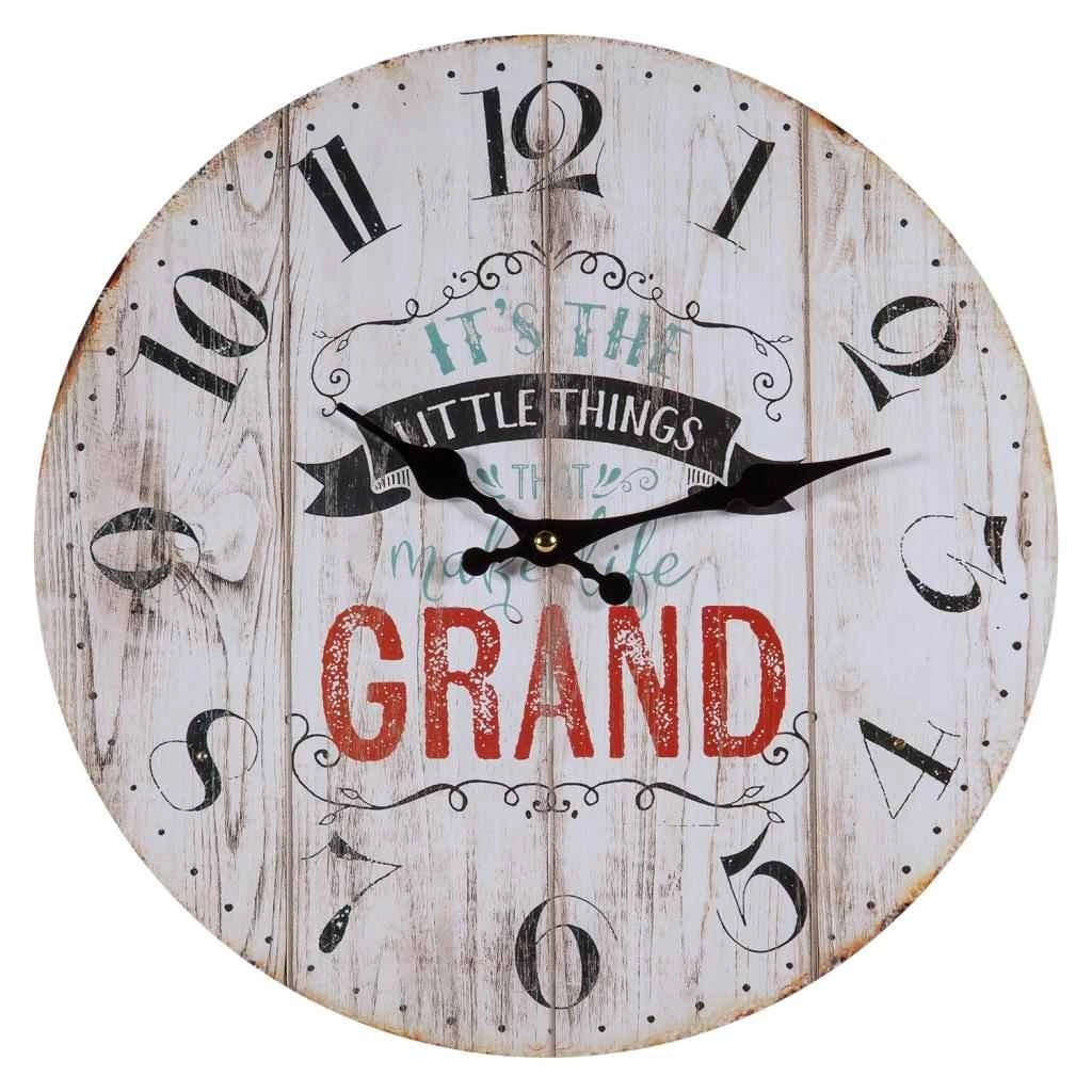 Orologio da parete in legno bianco d34x2h