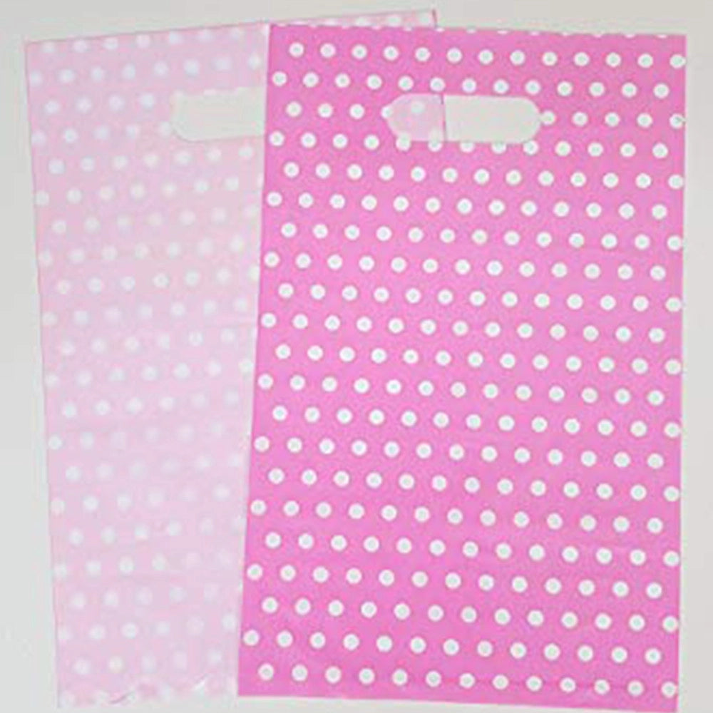 Trade Shop - 60 Sacchetti Sacchetto Buste In Plastica Rosa Pois Festa Confettata Caramelle -