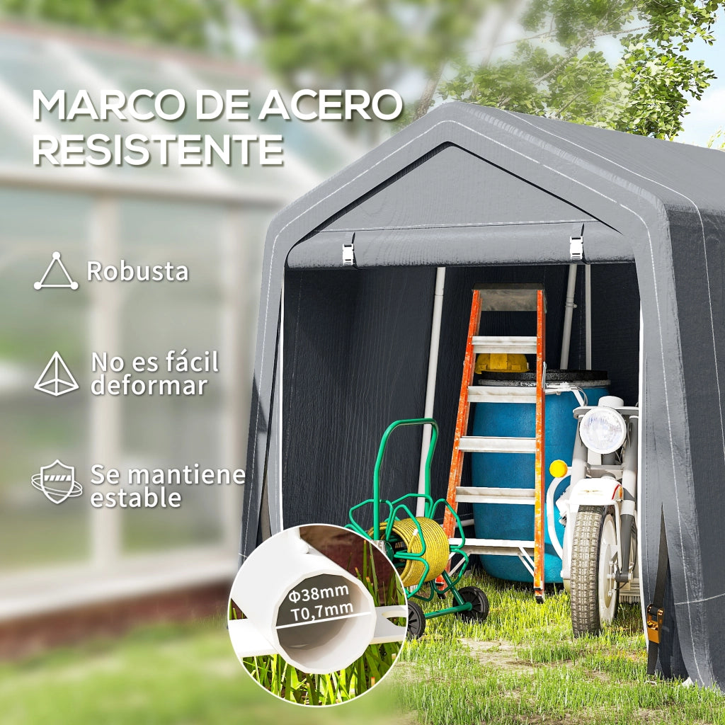 Carpa per Biciclette da Giardino ¨C zephmum ¨C Grigio Scuro 2.4x2x2 m