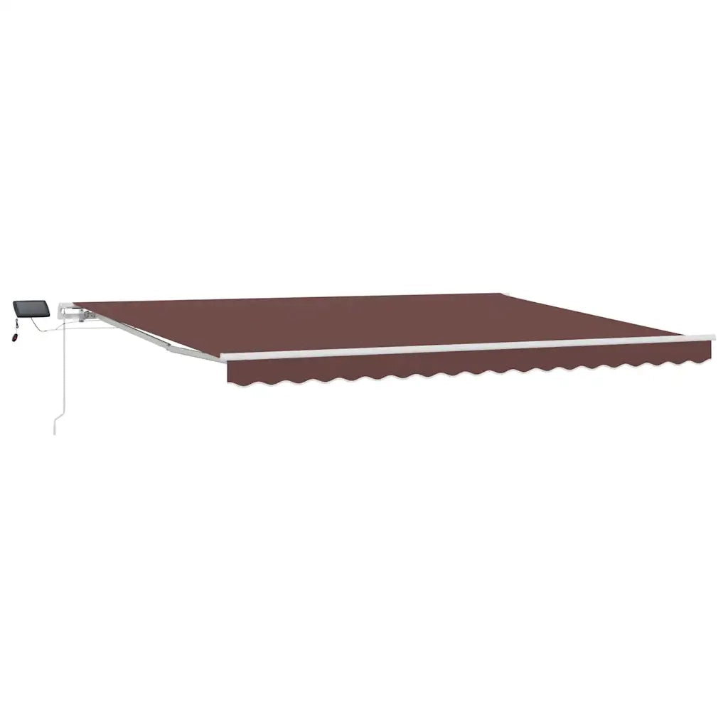 Tenda Retrattile Manuale con LED 450x300 cm Marrone 3215381