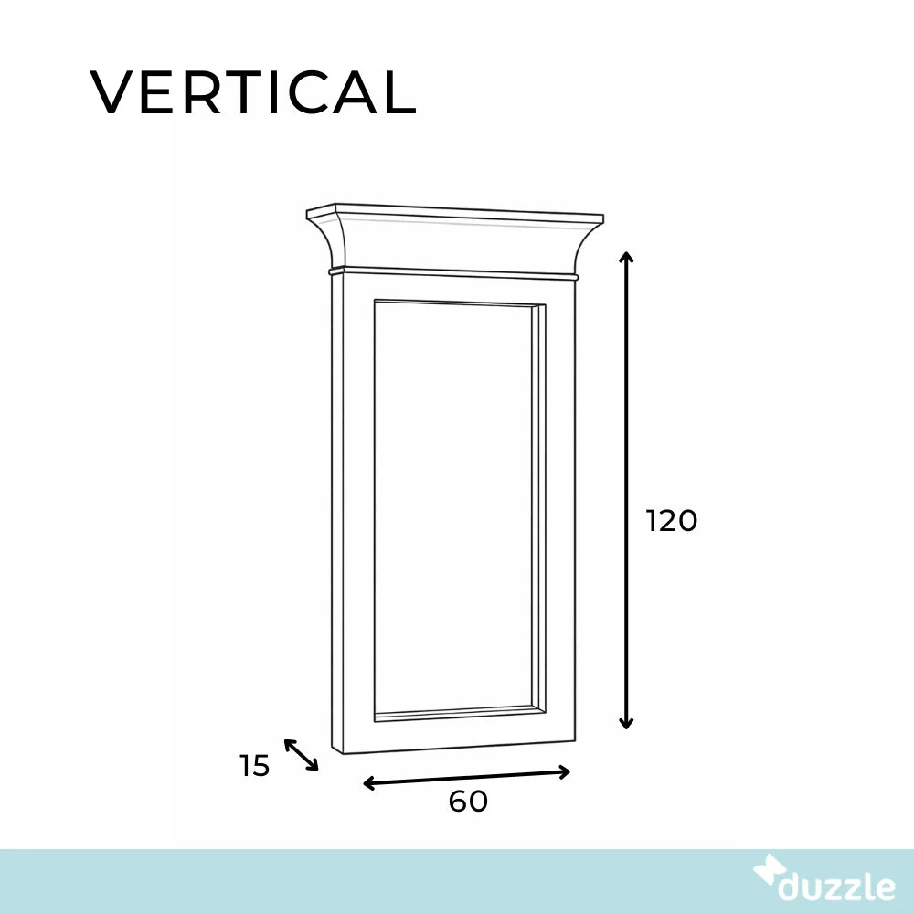 Specchio rettangolare da parete Vertical con cornice in legno nero | Duzzle