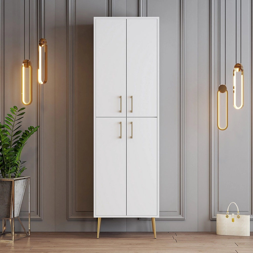 Laino, Armadio Multiuso Grande 6 Ripiani, 60x202h cm Bianco