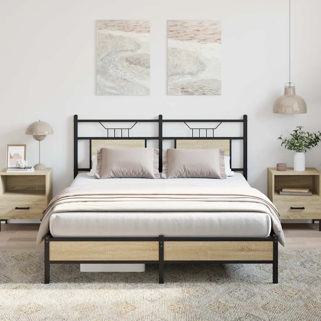 vidaXL Giroletto senza Materasso Rovere Sonoma 140x190cm in Truciolato