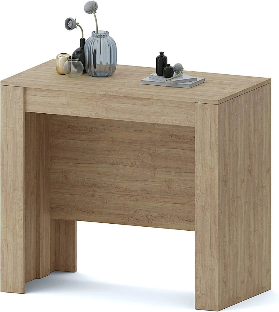 Tavolo Consolle Allungabile Oslo Plus Fino A 3 Metri, Tavolo 14 Posti Salvaspazio Multiposizione, Design Moderno Ed Elegante, Consolle Per Casa E Ufficio, 78 x 51 x 90 cm, Colore Rovere