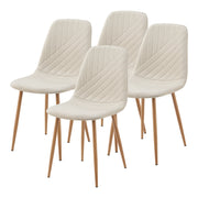 Set Köfering 4 Sedie da Sala Pranzo con Cuciture Decorative - Beige [en.casa]