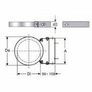 Inox doppia parete aisi 316 fasc etta murale regolabile d.080 130