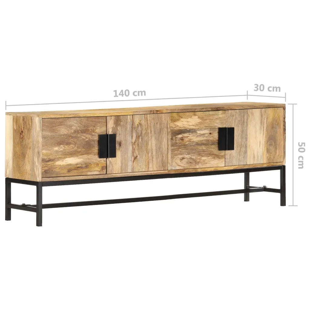 Mobile Porta TV 140x30x50 cm in Legno Massello di Mango 285863