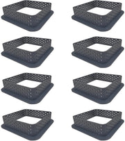 8 pezzi di stampo per dolci quadrato in silicone, stampo quadrato per mousse, torta quadrata per quiche, per appassionati di DIY, per la preparazione di mousse (nero)