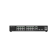 Reyee smart switch poe gigabit 20 p. 16 p. poe/poe+, 2 p. uplink gigabit rj45/sfp, power budget 250w - RG-ES220GS-P