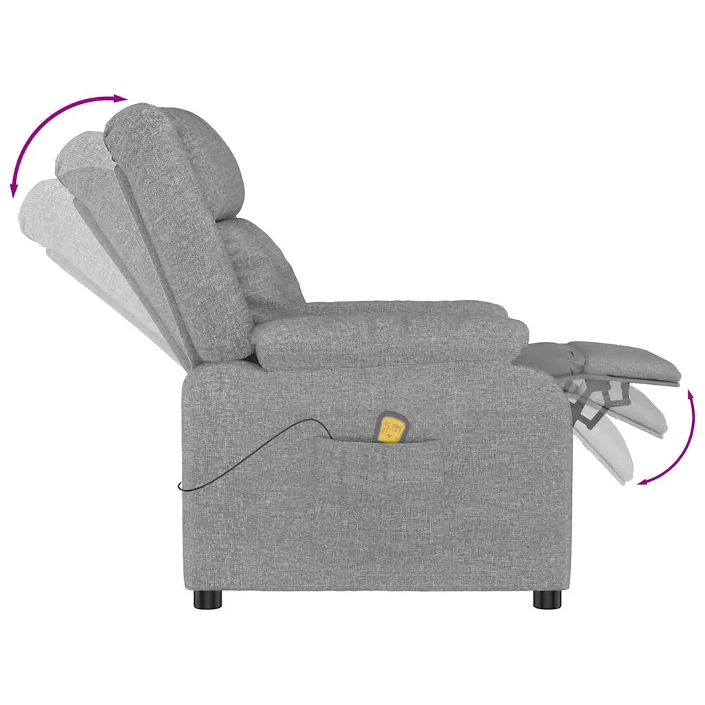 Divano Sedia-Poltrona Massaggiante in Tessuto Grigio Chiaro 515227