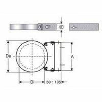 Inox doppia parete aisi 316 fasc etta murale regolabile d.080 130