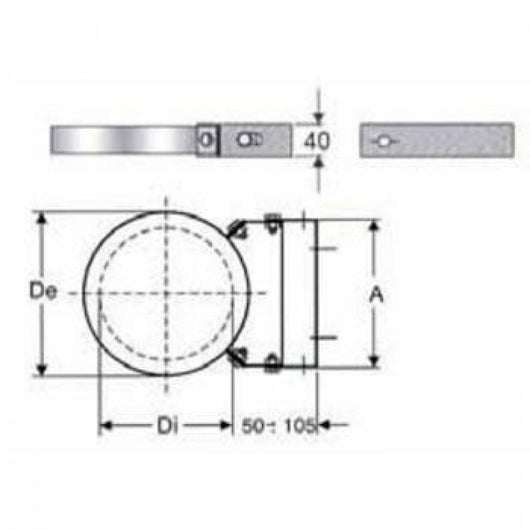 Inox doppia parete aisi 316 fasc etta murale regolabile d.080 130