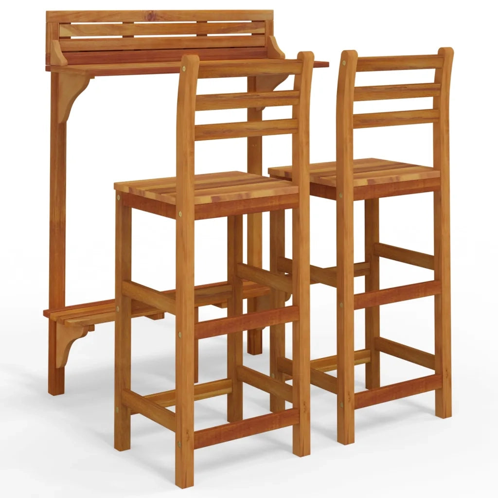Set da Bar per Balcone 3 pz in Legno Massello di Acacia cod mxl 42631