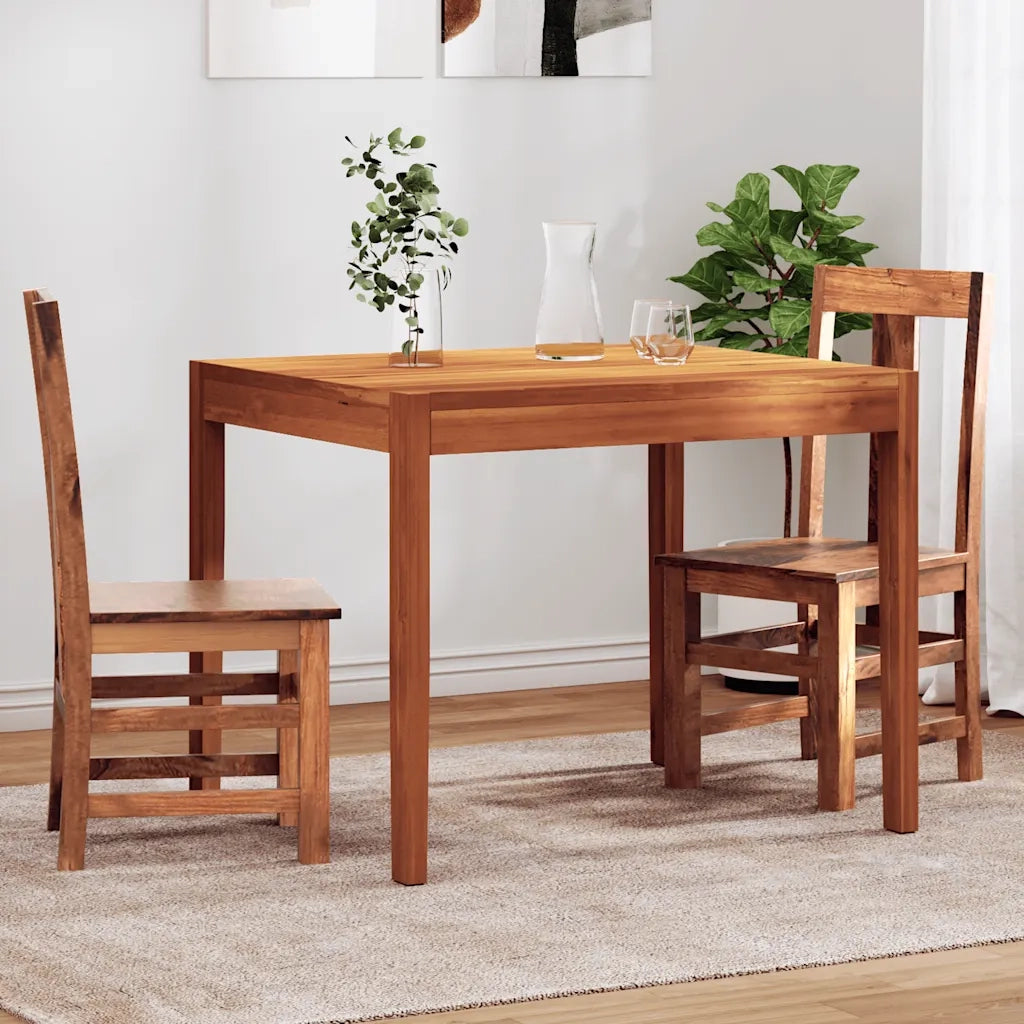 Set Sedie da Pranzo 2 pz in Legno Massello di Acacia