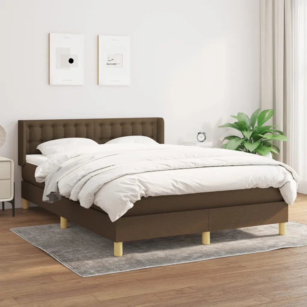 Giroletto a Molle con Materasso Marrone Scuro 140x190cm Tessutocod mxl 74431